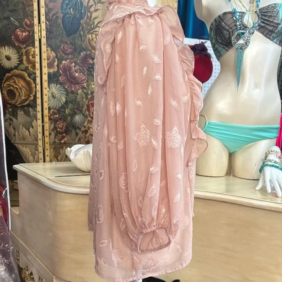 Haute Monde Blush Pink Ruffle Pintuck Blouse - Picture 2 of 4